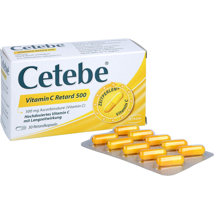 Cetebe Vitamin C Retard 500 Hartkapseln, 30 pc Capsules