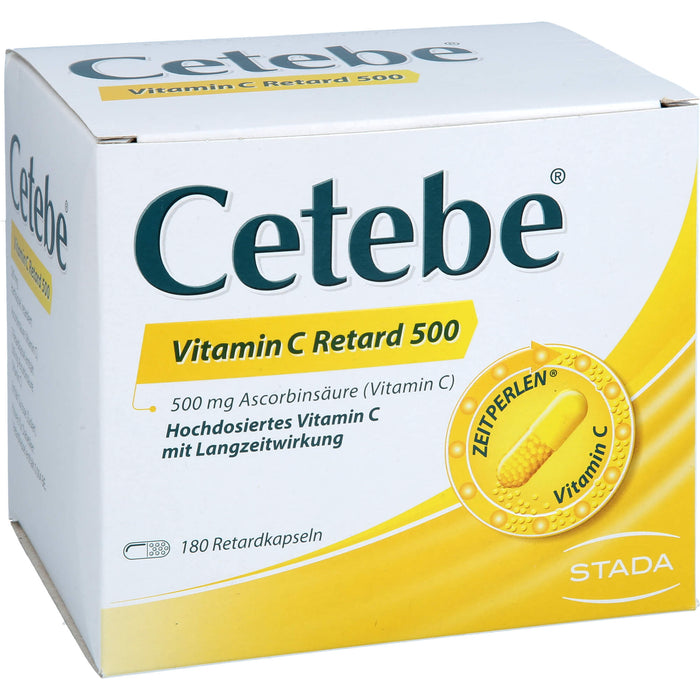 Cetebe Vitamin C Retard 500 Hartkapseln, 180 pcs. Capsules