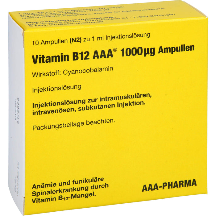 Vitamin B12 AAA 1000 µg Ampullen, 10 pcs. Ampoules