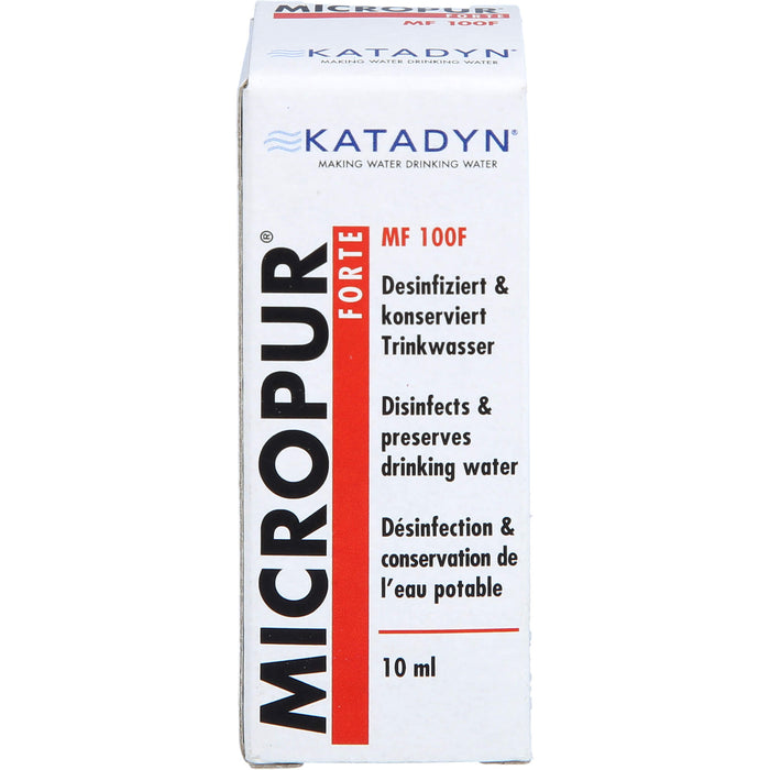 MICROPUR forte MF 100F Lösung desinfiziert und konserviert Trinkwasser, 10 ml Solution