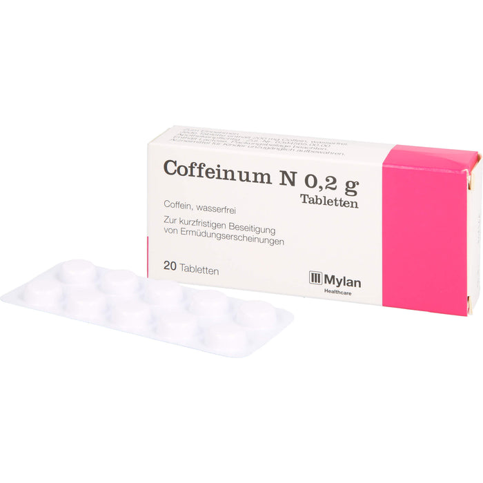 Coffeinum N 0.2 g Tabletten bei Ermüdungserscheinungen, 20 pcs. Tablets