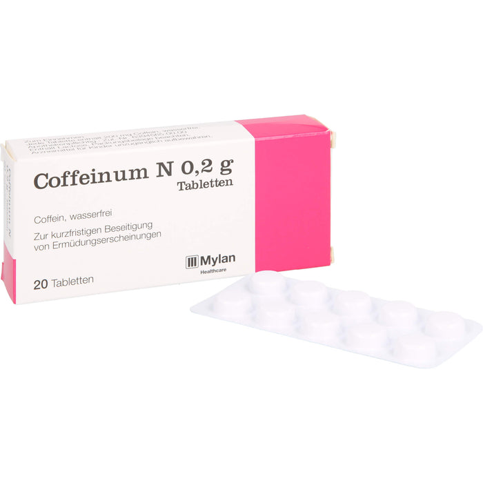 Coffeinum N 0.2 g Tabletten bei Ermüdungserscheinungen, 20 pcs. Tablets