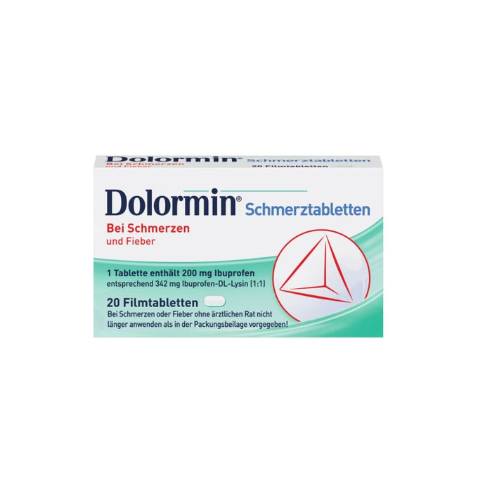 Dolormin Schmerztabletten 200 mg bei Schmerzen und Fieber, 20 pc Tablettes