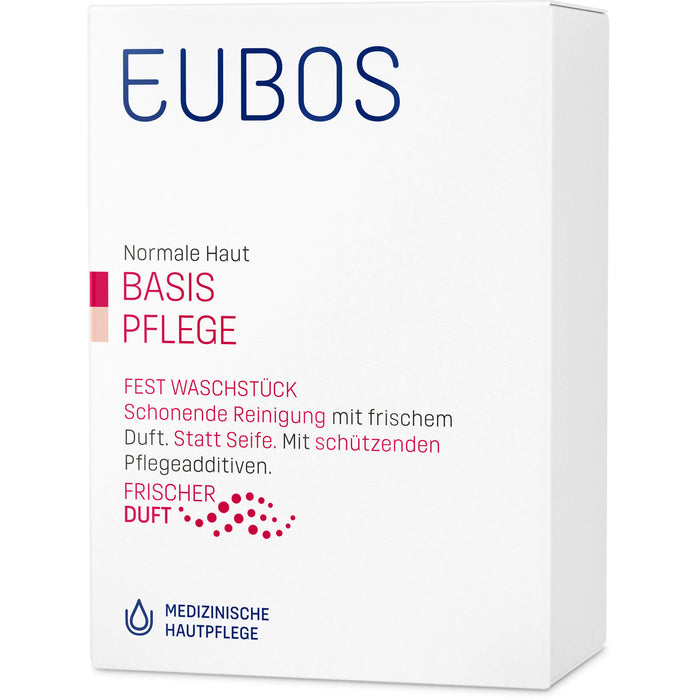 EUBOS Basis Pflege festes Waschstück schonende Reinigung mit frischem Duft für normale Haut, 1 pcs. bar of soap