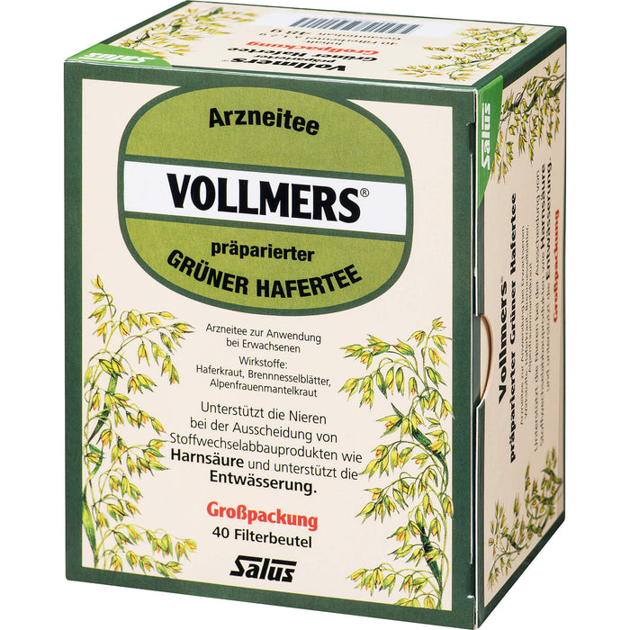 Salus VOLLMERS Grüner Hafertee Filterbeutel, 40 pc Sac filtrant