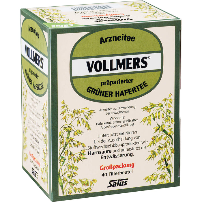 Salus VOLLMERS Grüner Hafertee Filterbeutel, 40 pc Sac filtrant