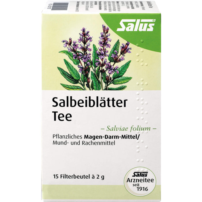 Salbeiblätter Arzneitee Salviae folium bio Salus, 15 St FBE