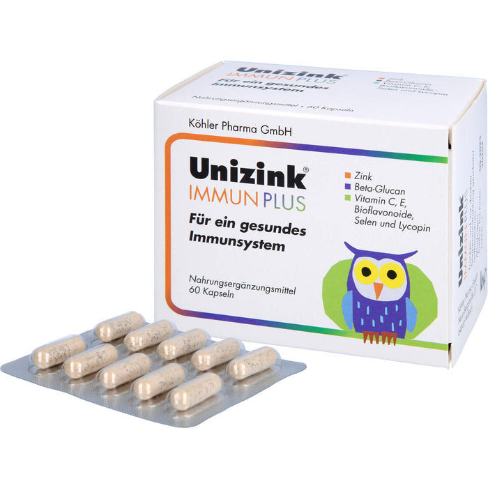 Unizink Immun Plus Kapseln für ein gesundes Immunsystem, 60 pcs. Capsules