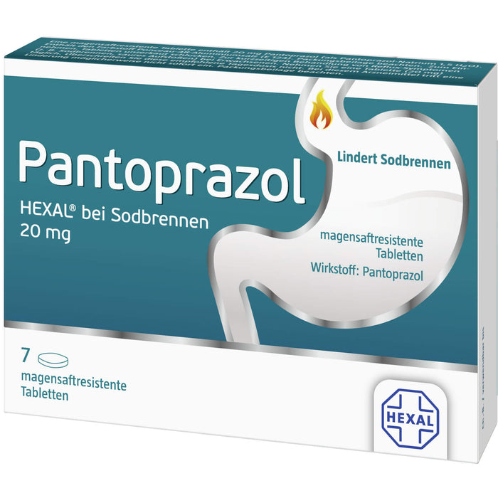 Pantoprazol HEXAL 20 mg Tabletten bei Sodbrennen, 7 pcs. Tablets