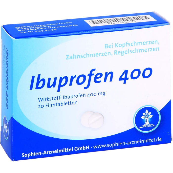 Ibuprofen Sophien 400 mg Filmtabletten, 20 pcs. Tablets