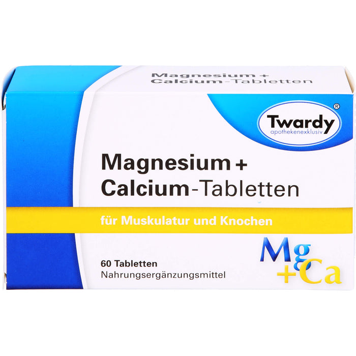 Twardy Magnesium + Calcium-Tabletten für Muskulatur und Knochen, 60 pcs. Tablets