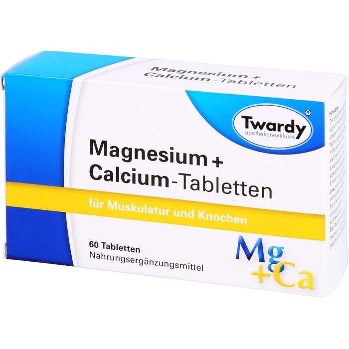 Twardy Magnesium + Calcium-Tabletten für Muskulatur und Knochen, 60 pcs. Tablets