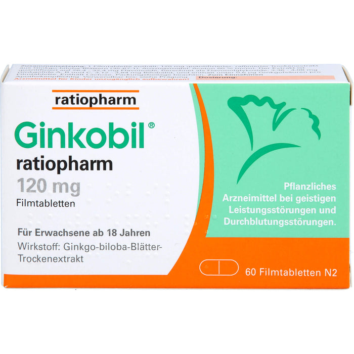 Ginkobil ratiopharm 120 mg Filmtabletten, 60 pc Tablettes