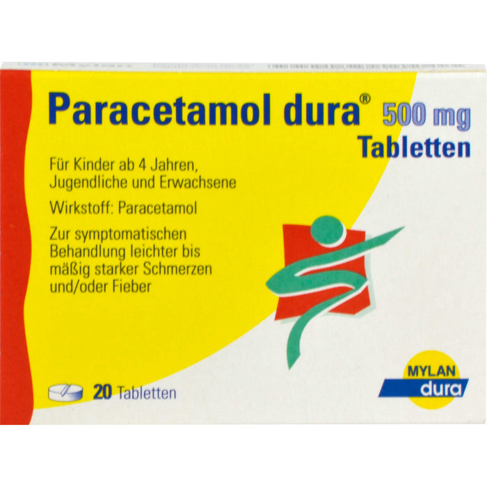 Paracetamol dura Tabletten bei leichten bis mäßigen Schmerzen, 20 pcs. Tablets