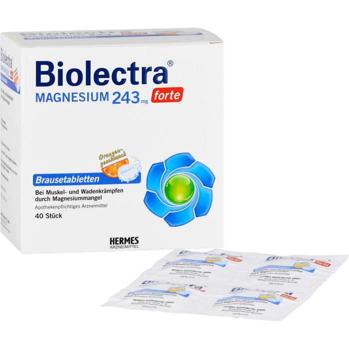 Biolectra Magnesium 243 mg forte Orange Brausetabletten, 40 pc Tablettes