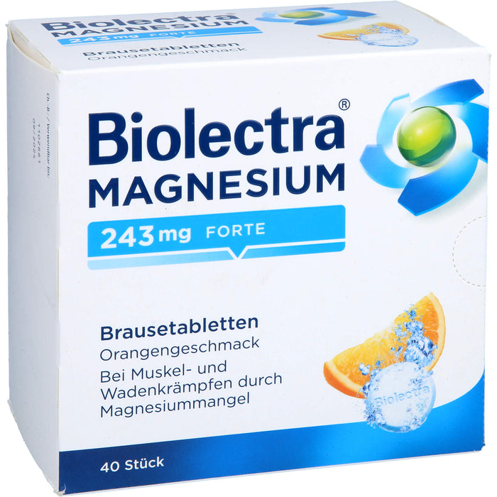 Biolectra Magnesium 243 mg forte Orange Brausetabletten, 40 pc Tablettes