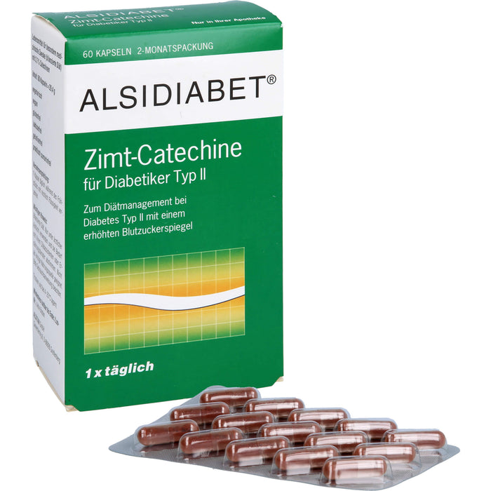 ALSIDIABET Zimt-Catechine für Diabetiker Typ II, 60 pcs. Capsules