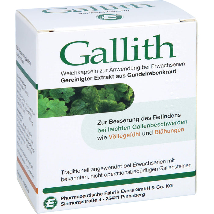 Gallith Weichkapseln zur Besserung des Befindens bei leichten Gallenbeschwerden, 100 pc Capsules