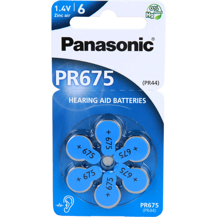 Batterie f. Hörgeräte Panasonic PR 675, 6 St