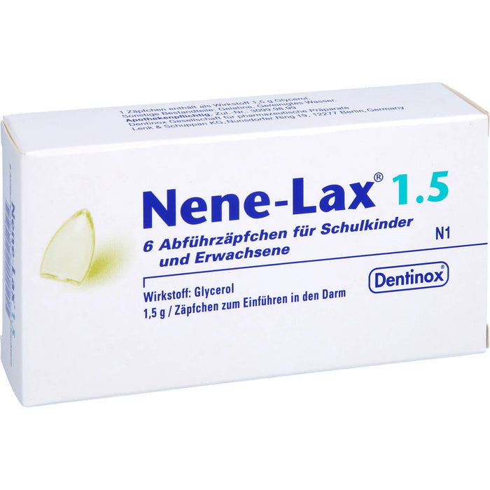 Nene-Lax 1.5 Abführzäpfchen für Schulkinder und Erwachsene, 5 pc Suppositoires