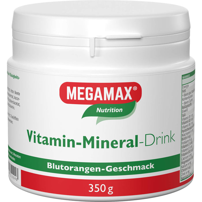 MEGAMAX Nutrition Vitamin-Mineral-Drink Pulver Blutorangen-Geschmack, 350 g Poudre