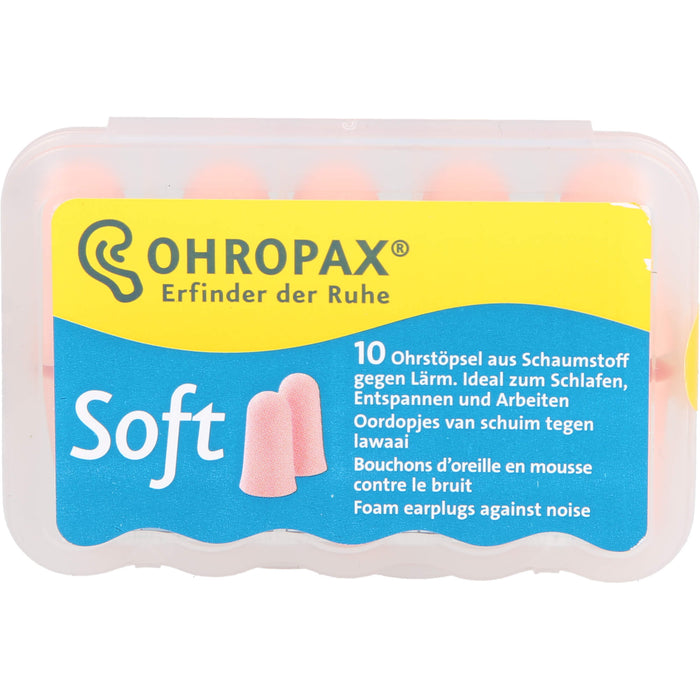 OHROPAX Soft weiche Ohrstöpsel aus Schaumstoff, 10 pcs. Earplugs