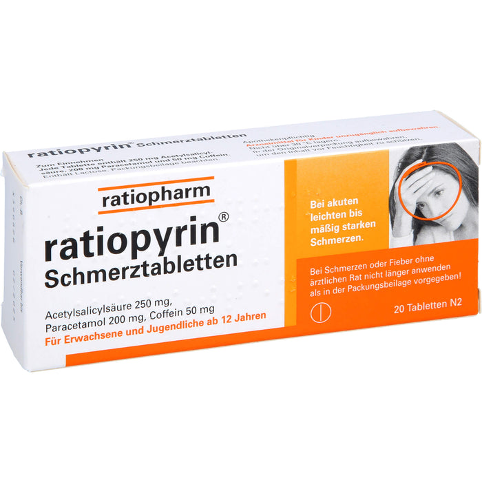 ratiopyrin® Schmerztabletten, 20 St. Tabletten