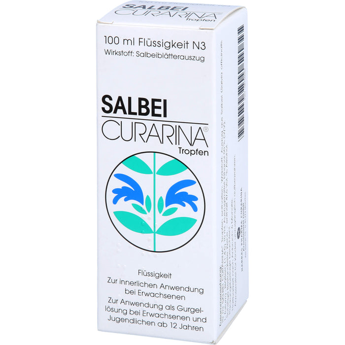SALBEI CURARINA Tropfen bei Entzündungen im Mund- und Rachenraum, 100 ml Solution