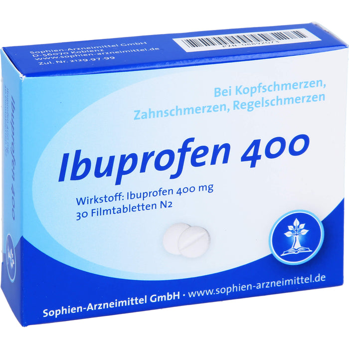 Ibuprofen Sophien 400 Filmtabletten, 30 pc Tablettes
