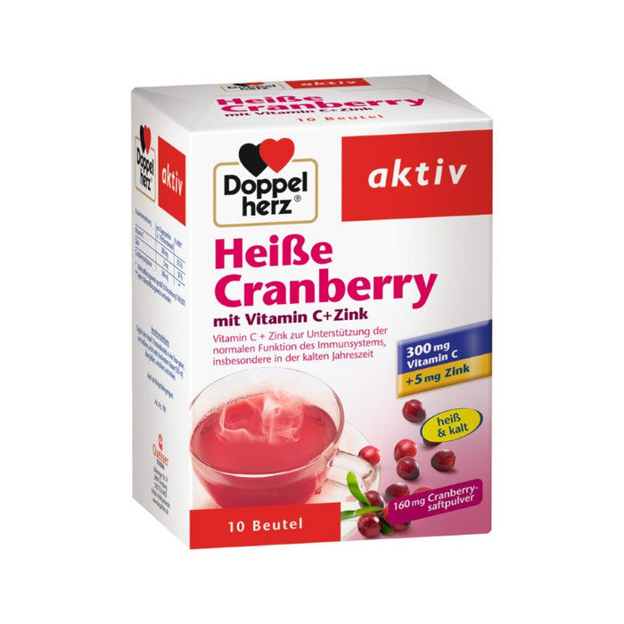 Doppelherz Heiße Cranberry mit Vitamin C + Zink Granulat, 10 pc Sachets