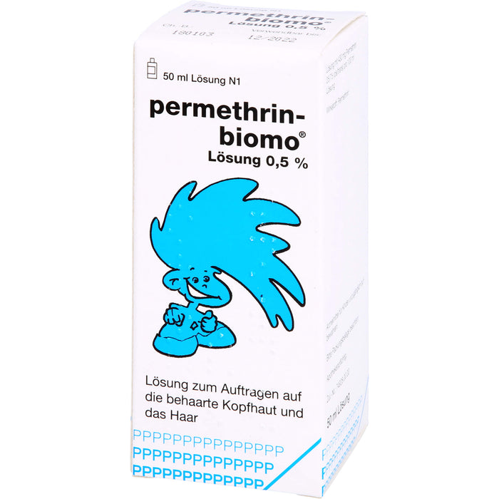 permethrin-biomo Lösung 0,5% zur Behandlung des Kopfhaares bei Befall mit Läusen, 50 ml Lösung