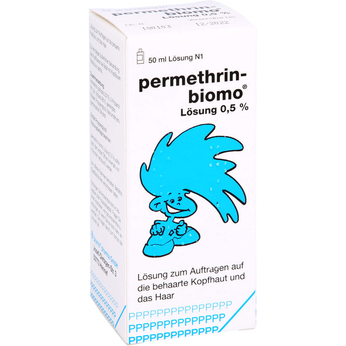 permethrin-biomo Lösung 0,5% zur Behandlung des Kopfhaares bei Befall mit Läusen, 50 ml Lösung
