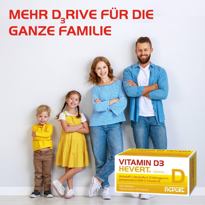 Vitamin D3 Hevert 1000 I.E. Tabletten, 200 pc Tablettes