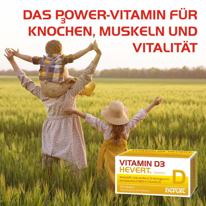 Vitamin D3 Hevert 1000 I.E. Tabletten, 200 pc Tablettes