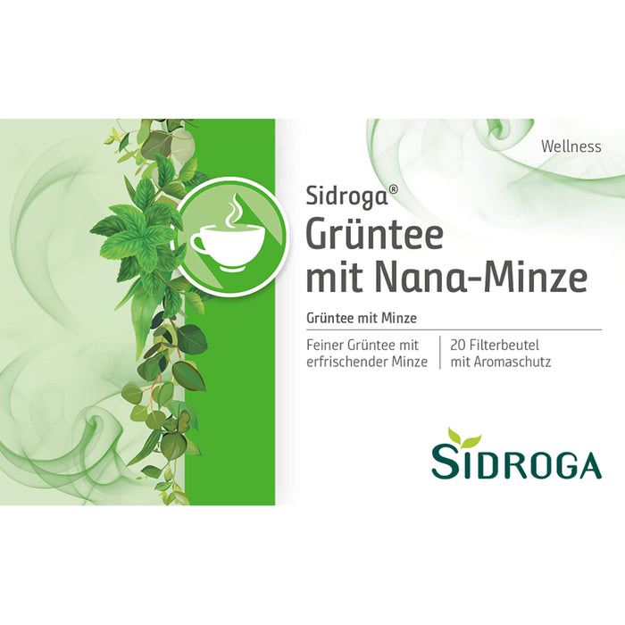 Sidroga Wellness-Tee Grüntee mit Nana-Minze, 20 pcs. Filter bag