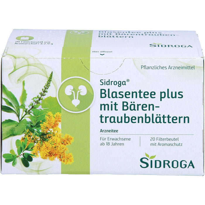 Sidroga Blasentee plus mit Bärentraubenblättern, 20 pc Sac filtrant