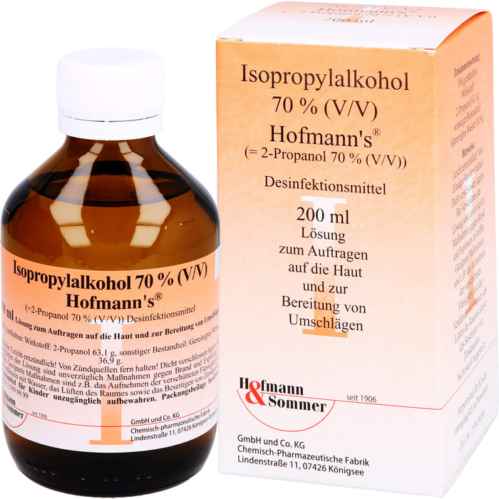 Isopropylalkohol 70% Hofmann's Desinfektionsmittel, 200 ml Solution