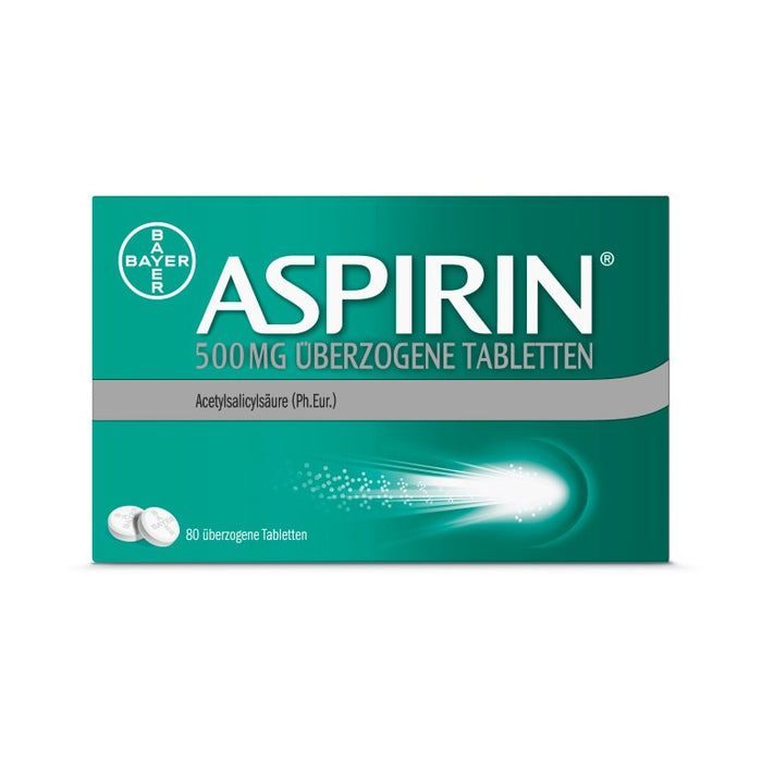 ASPIRIN 500 mg überzogene Tabletten, 80 pcs. Tablets