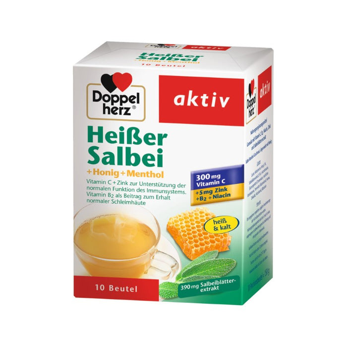 Doppelherz Heißer Salbei + Honig + Menthol Beutel, 10 pcs. Sachets