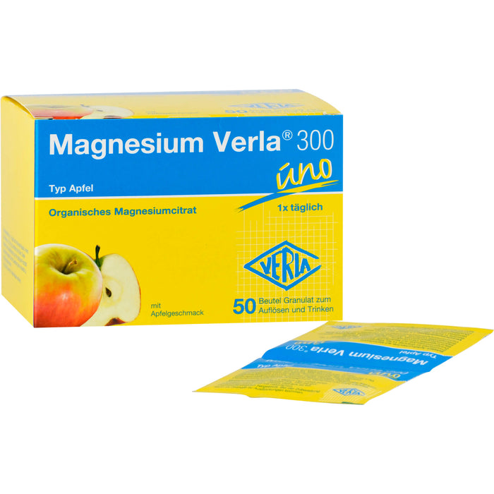 Magnesium Verla 300 uno Typ Apfel Granulat, 50 pcs. Sachets
