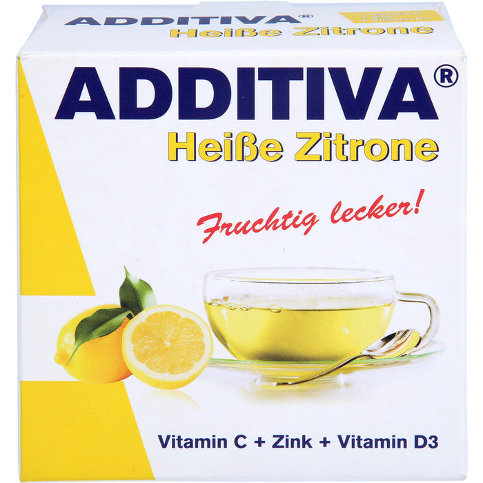 ADDITIVA Heiße Zitrone Vitamin C + Zink + Vitamin D3 Sachets, 120 g Powder