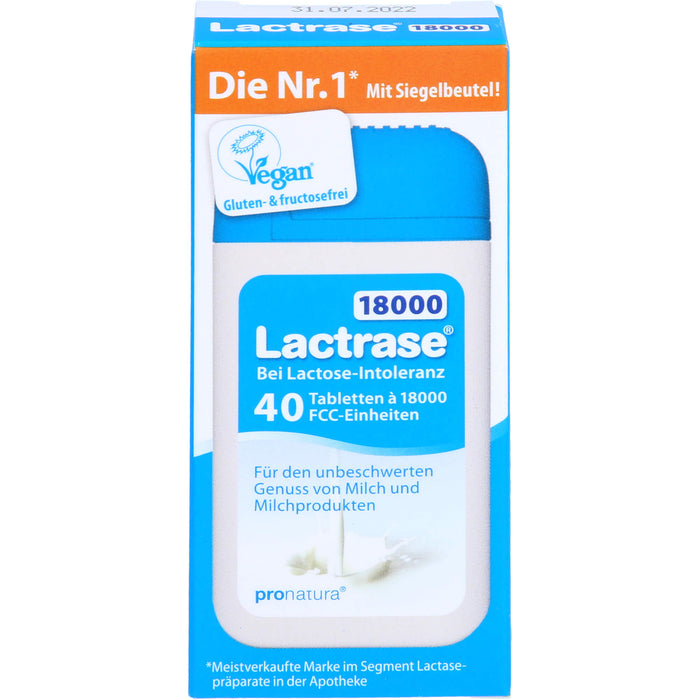 Lactrase 18000 bei Lactose-Intoleranz Tabletten, 40 pc Tablettes