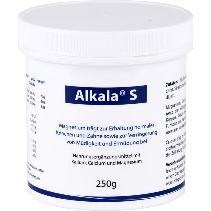 Alkala S Pulver zur Erhaltung normaler Knochen und Zähne sowie zur Verringerung von Müdigkeit, 250 g Powder