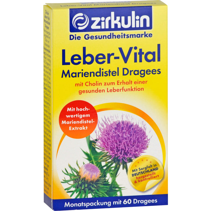 zirkulin Leber-Vital Mariendistel Dragees, 60 pc Tablettes