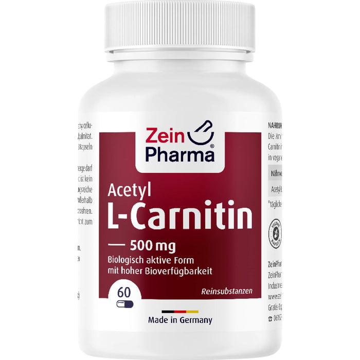 ZeinPharma Acetyl-L-Carnitin 500 mg Kapseln, 60 pcs. Capsules