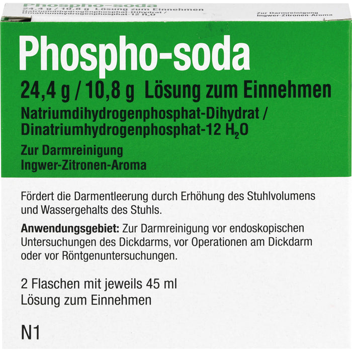 Phospho-soda Lösung mit Ingwer-Zitronen-Geschmack zur Darmreinigung, 2 pcs. Bottles