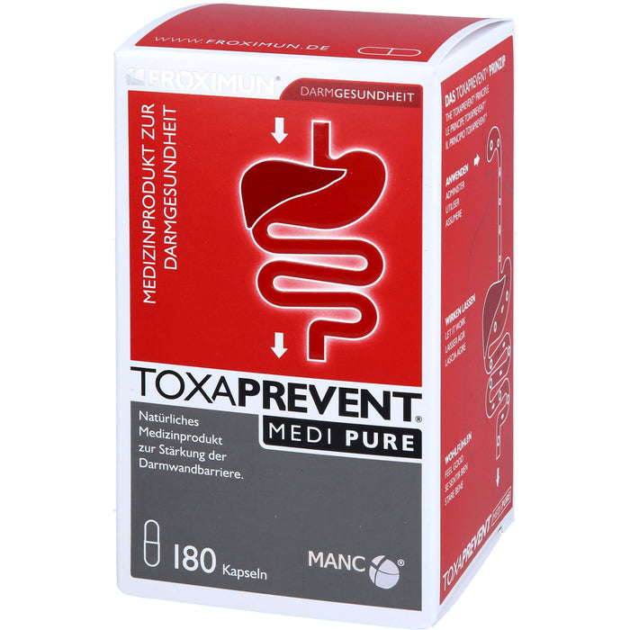 FROXIMUN Toxaprevent medi pure zur Stärkung der Darmwandbarriere, 180 St. Kapseln