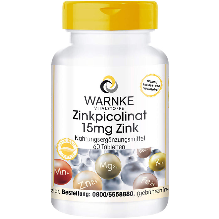 WARNKE Zinkpicolinat 15 mg Zink Tabletten, 60 pcs. Tablets