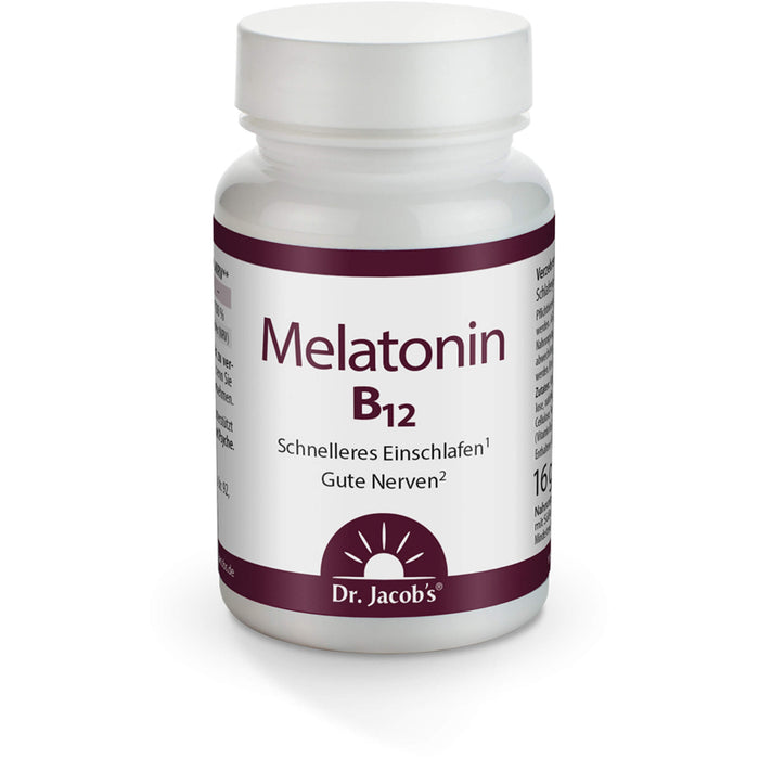 Dr. Jacob's Melatonin 1 mg + Vitamin B12 60 Lutschtabletten Kirsche vegan, 60 pcs. Tablets