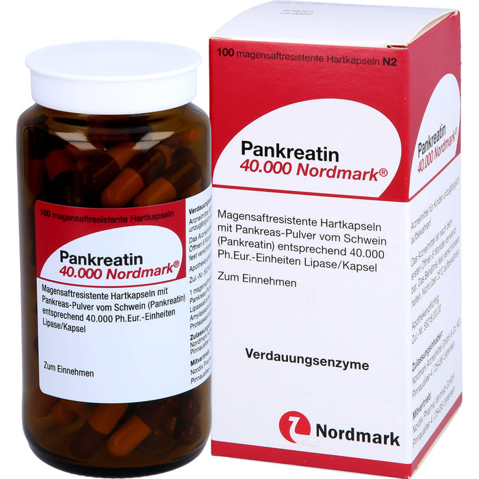 Pankreatin 40.000 Hartkapseln bei exokriner Pankreasinsuffizienz, 100 pc Capsules